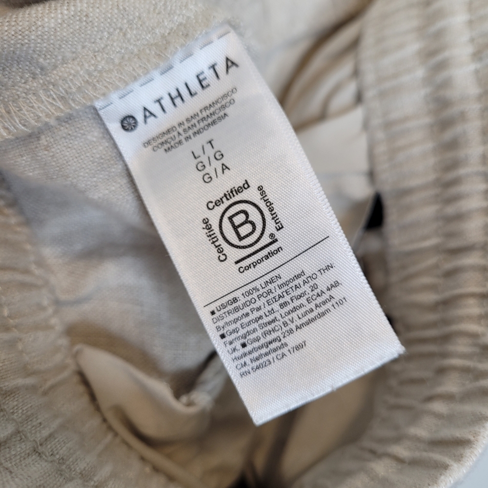 Athleta Retreat Linen Jogger Pants LT Tall Natural Beige - Picture 6 of 6